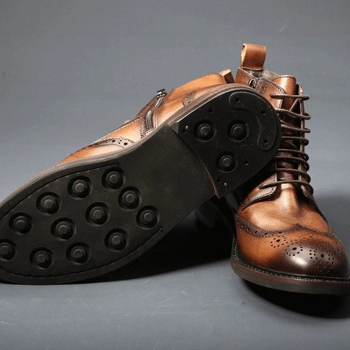 Botas de Cuero Casual para Hombre con Suela Gruesa y Estilo Moderno - Image 2
