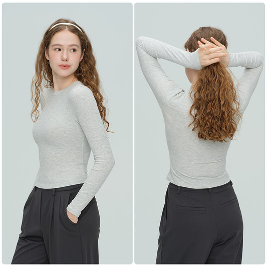Playera Deportiva Mujer Manga Larga Ajustada para Yoga y Fitness - Image 2