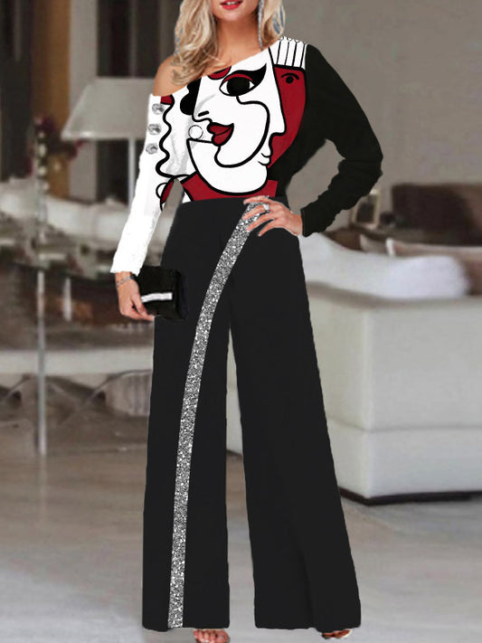 Jumpsuit Elegante de Piernas Anchas y Mangas Largas Estilo Europeo - Image 2