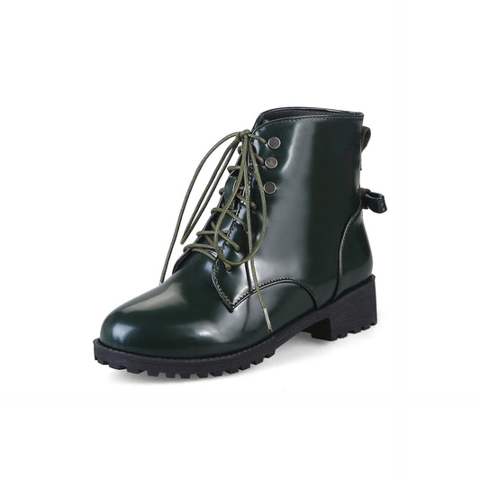 Botas Cortas Martin con Cordones Frontales Charol - Tallas Grandes - Image 2