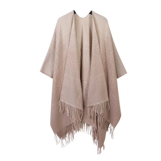 Bufanda Vintage Estilo Occidental con Degradado de Colores y Borlas - Image 2