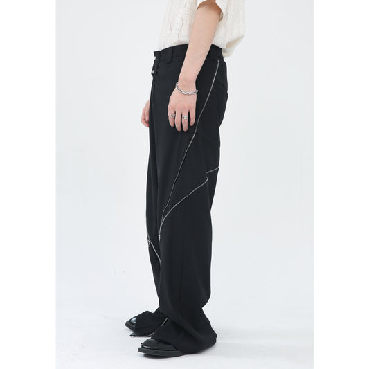 Pantalones Verticales Micro con Cierre Lateral - Versión Coreana para Hombre - Image 2