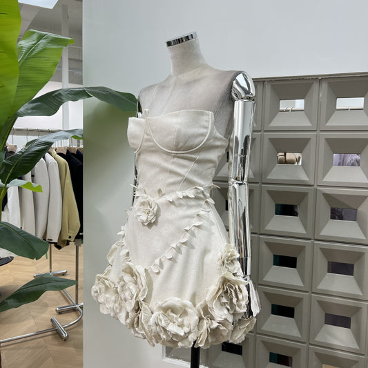 Vestido Corset Floral 3D Artesanal con Cintura Ajustable - Image 2
