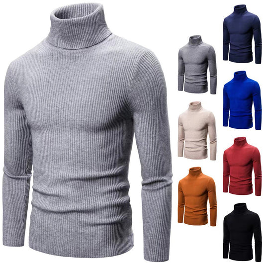 Suéter Cuello Alto Slim Fit en Colores Sólidos para Hombre - Image 2