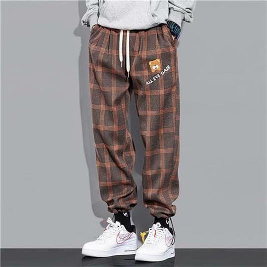 Pantalones Casuales a Rayas Hombre Marca Trendy Sueltos Hip-hop Bear - Image 2