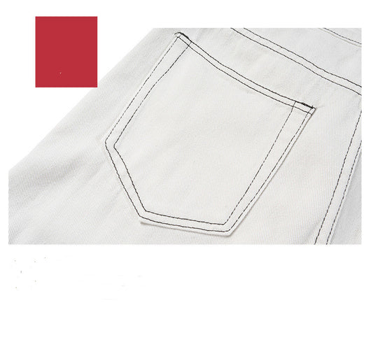 Pantalones Blancos con Costura Decorativa para Hombre y Mujer - Image 2