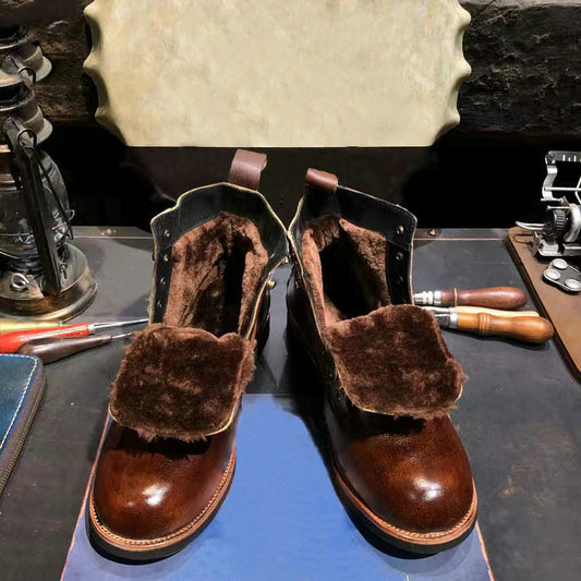 Botas Martin de Cuero para Hombre - Estilo Retro Invierno - Image 2