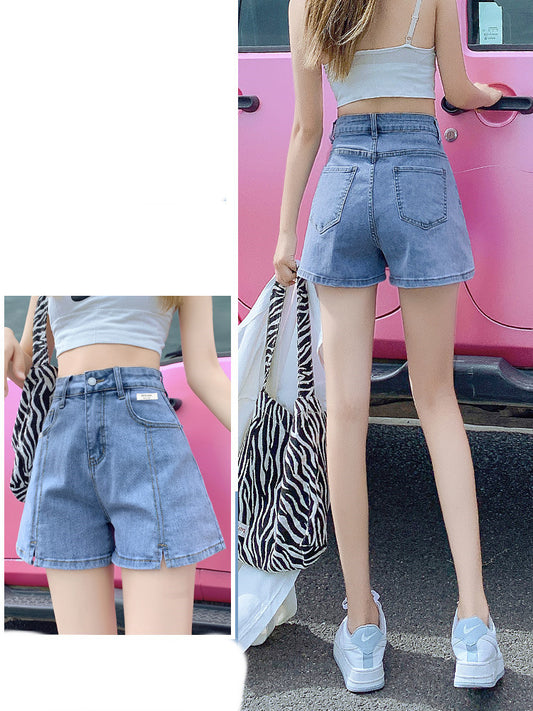 Shorts Denim Talle Alto Pierna Ancha Efecto A-línea - Image 2