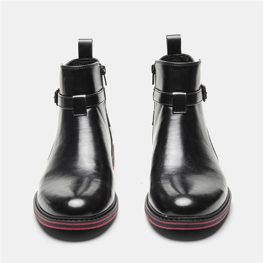Botas Negras de Moda para Hombre con Detalles en Rojo - Image 2