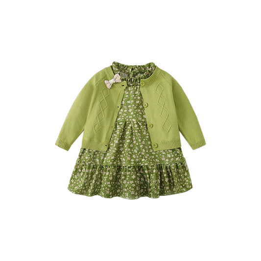 Vestido Tejido de Dos Piezas Manga Larga para Niñas - Image 2