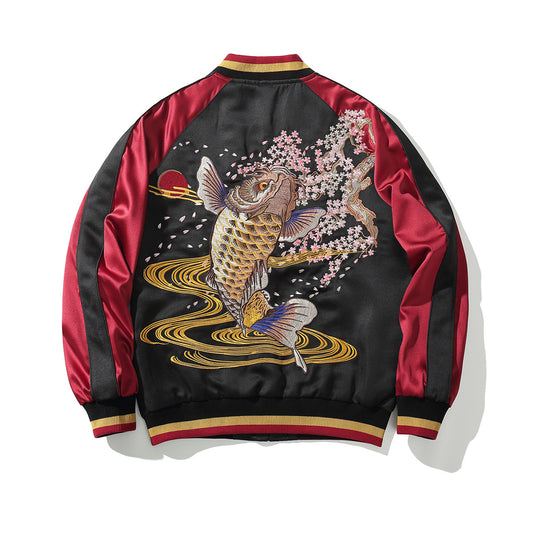 Chaqueta de Algodón para Hombre con Bordado de Koi - Image 2