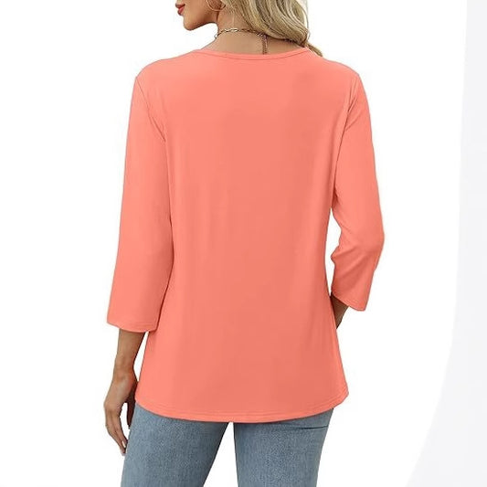 Blusa Casual Mujer Cuello V Botones - Estilo Europeo Otoño - Image 2