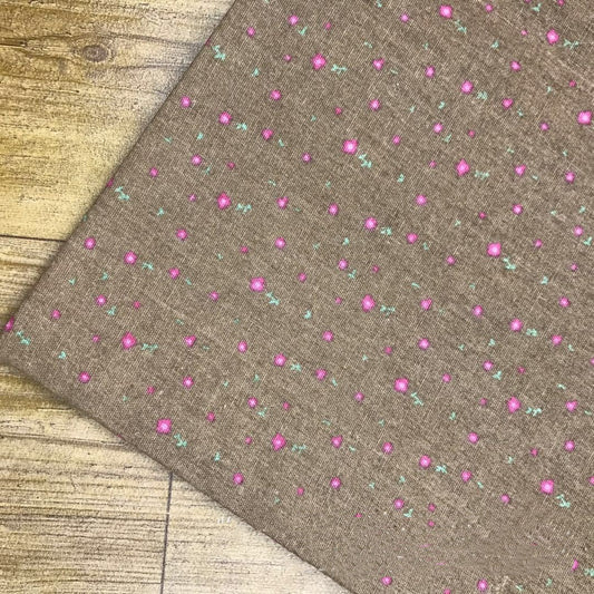 Tela de Lino Estampada Directo de Fábrica con Flor en Dos Colores - Image 2
