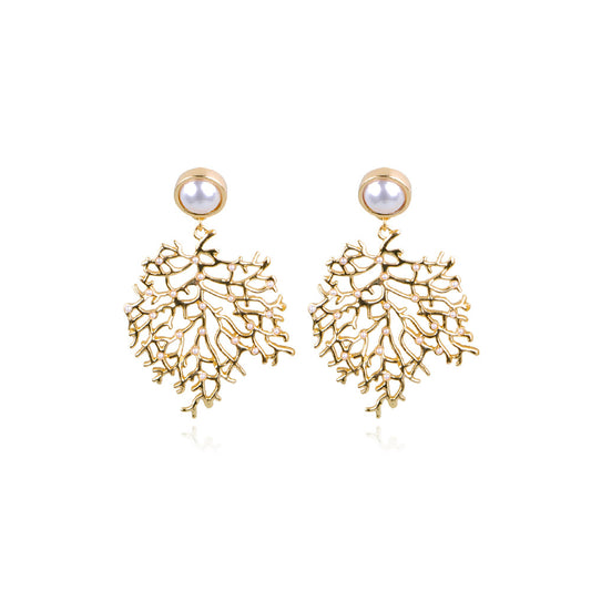 Aretes de Aleación con Forma de Coral para Mujer - Image 2