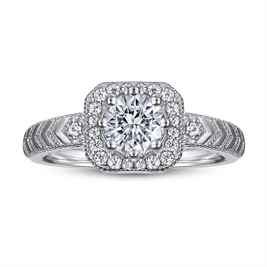 Anillo de Plata con Circonita Princesa - Simulante de Diamante - Image 2