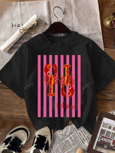 Camiseta Casual Cuello Redondo Estampa Langosta - Image 2