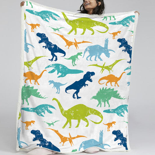 Manta de Lana de Cordero Dinosaurio - Suave, Cálida y Versátil - Image 2