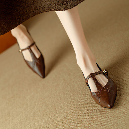 Zapatos Planos Puntiagudos Marrón - Cómodos y Versátiles para Diario - Image 2