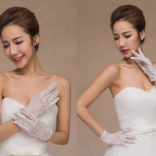 Guantes de Satén y Encaje Elegantes para Mujer - Image 2