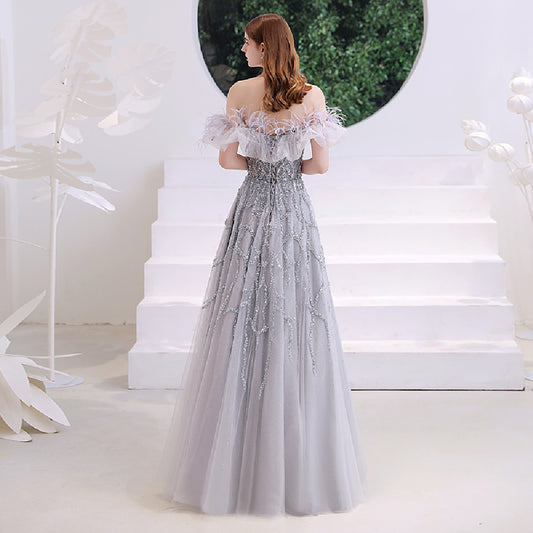 Vestido Elegante de Hombro Descubierto para Dama - Image 2
