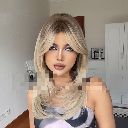 Peluca Rubia Mechas Voluminosas Largo Medio Liso para Mujer - Image 2