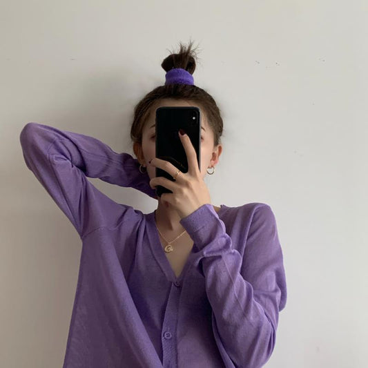 Cardigan de Seda de Hielo Tejido Fino con Protección Solar para Mujer - Image 2