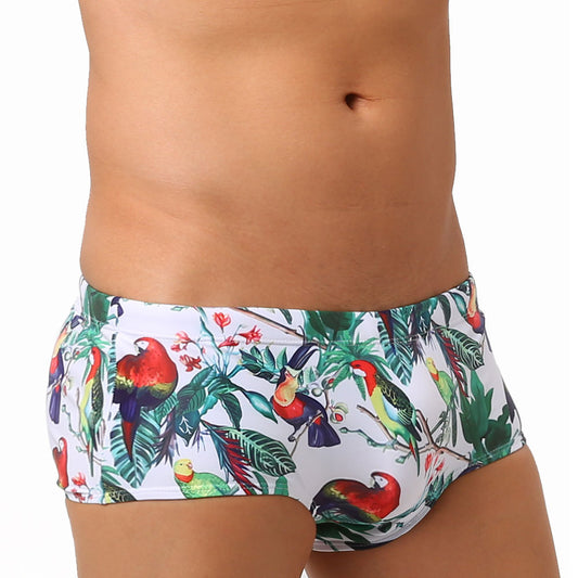 Bóxer de Baño Hombre con Estampado Floral y Aves - Image 2