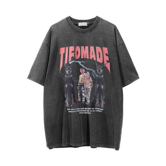 Camiseta Estampada Lavada y Desgastada para Hombre - Image 2