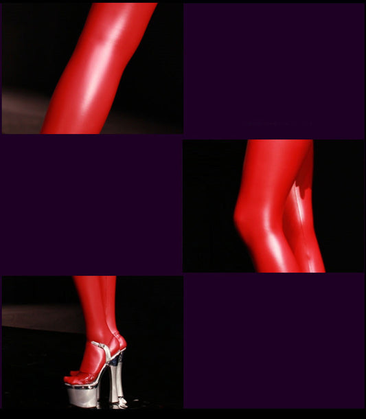 Medias de Cuero PU Látex Color Sólido para Mujer - Image 2