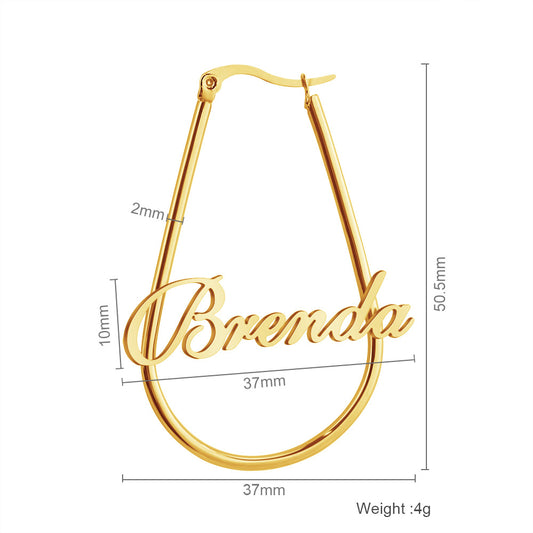 Aretes Personalizados en U Estilo Brenda - Diseño DIY Inglés - Image 2