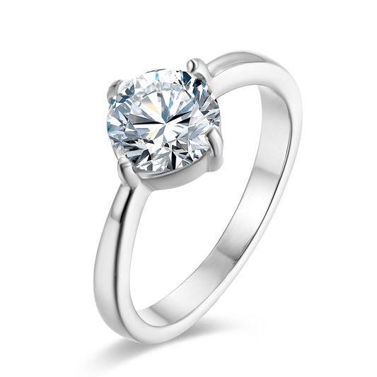 Anillo de Plata para Mujer con Acero Titanio, Circonia y Diamante Incrustados - Image 2