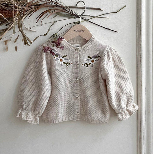 Suéter Abrigo Floral para Bebés y Niños - Image 2