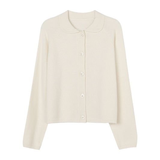 Cardigan Tejido Blanco Cuello Solapa Oversized - Image 2