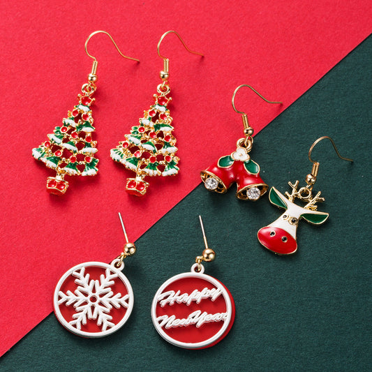 Aretes Asimétricos Copo de Nieve Navideños Serie Nueva - Image 2