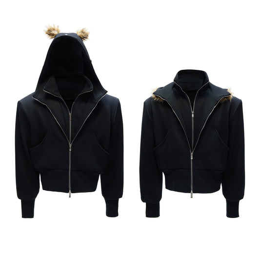 Chamarra Sudadera Falso Dos Piezas con Capucha para Invierno - Image 2