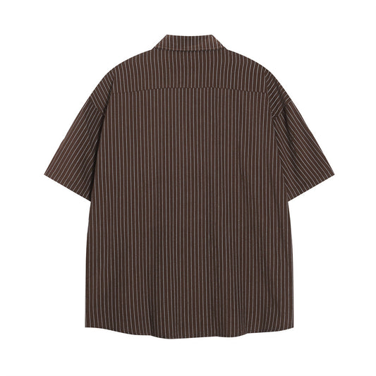 Camisa de Manga Corta con Rayas Verticales para Hombre - Image 2