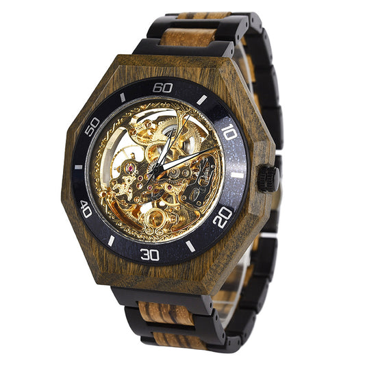 Reloj Mecánico de Madera Infected Gris con Correa Ajustable - Image 2