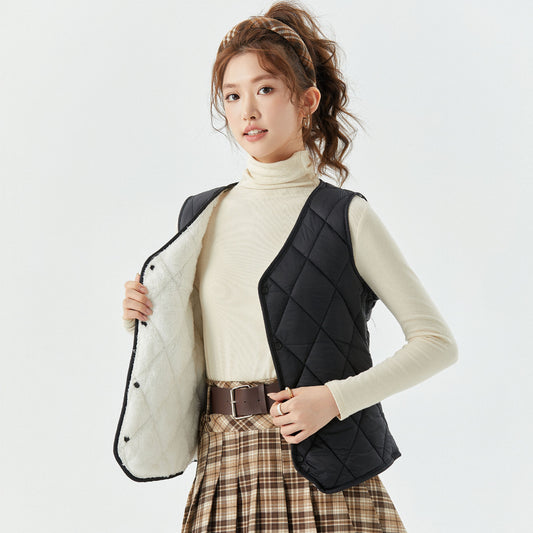 Chaleco Corto de Terciopelo para Otoño e Invierno Mujer - Image 2