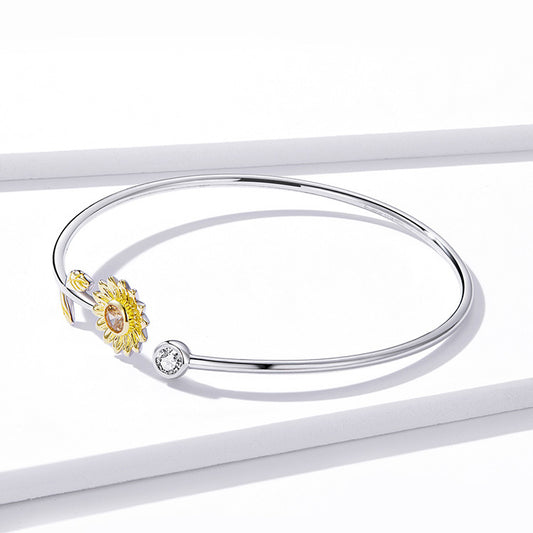 Pulsera Margarita de Plata Esterlina Chapada en Oro Genuino para Mujer - Image 2