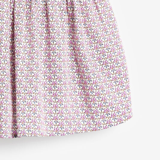 Vestido Infantil de Encaje Floral con Cuello Solapa y Falda Corta - Image 2
