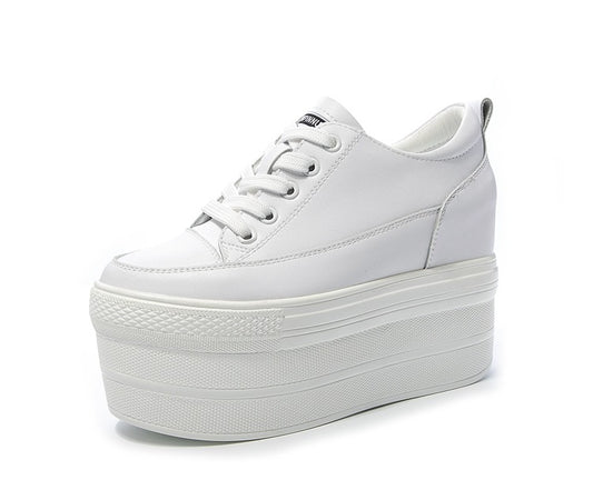 Zapatos de Mujer con Suela Gruesa Elevada y Cordones - Cuero Premium - Image 2
