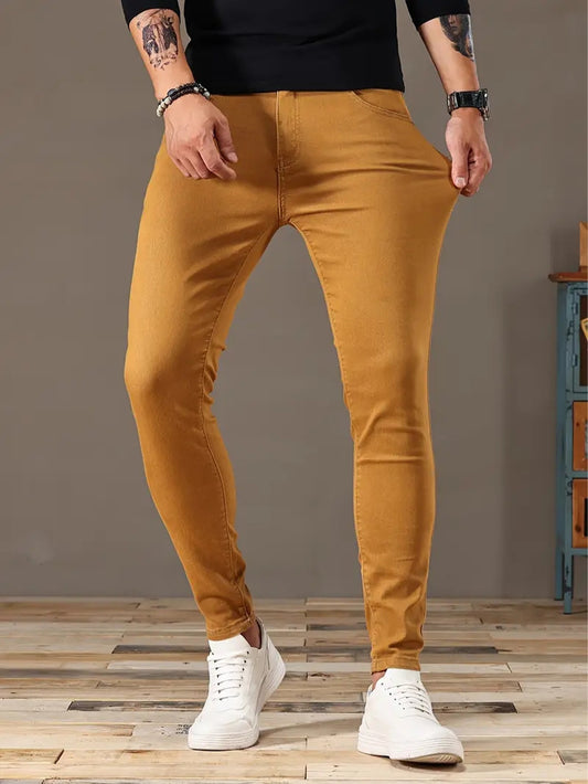 Pantalones Vaqueros Elásticos Estilo Biker para Hombre - Image 2