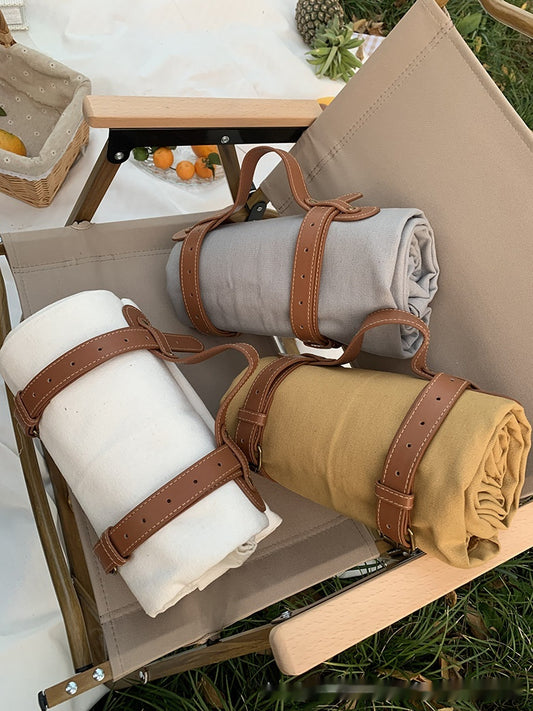 Manta de Picnic Premium con Asa de Cuero - Diseño Minimalista y Elegante - Image 2