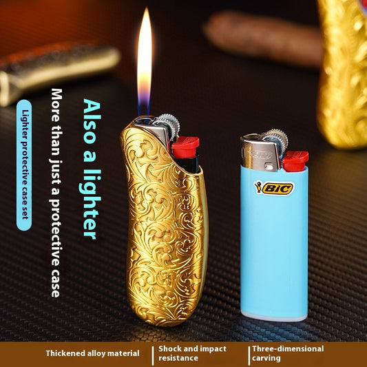 Encendedor Metálico con Protector de Seguridad - Diseño Ergonómico - Image 2