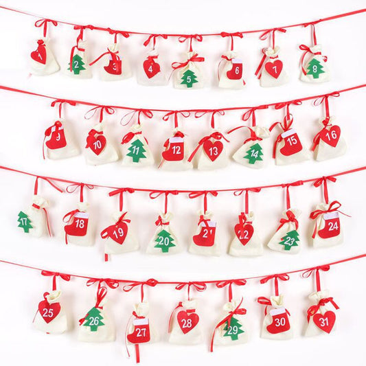 Bolsa Calendario de Adviento Navideño 11x16cm para Colgar - Image 2