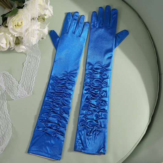 Guantes Largos de Satén para Novia - 50cm Elegancia Extendida - Image 2