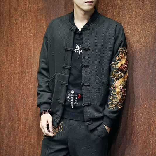 Traje Hanfu Retro para Hombre - Abrigo de Estilo Clásico - Image 2