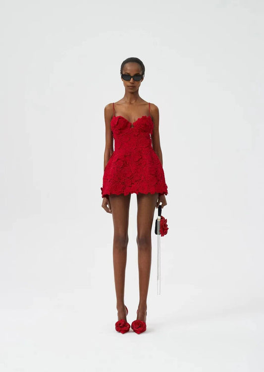 Vestido Sling Estampado Rojo Elegante y Sensual - Image 2
