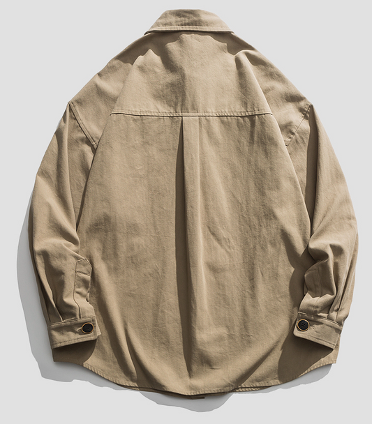 Camisa de Trabajo Retro Oversize - Manga Larga Versátil - Image 2