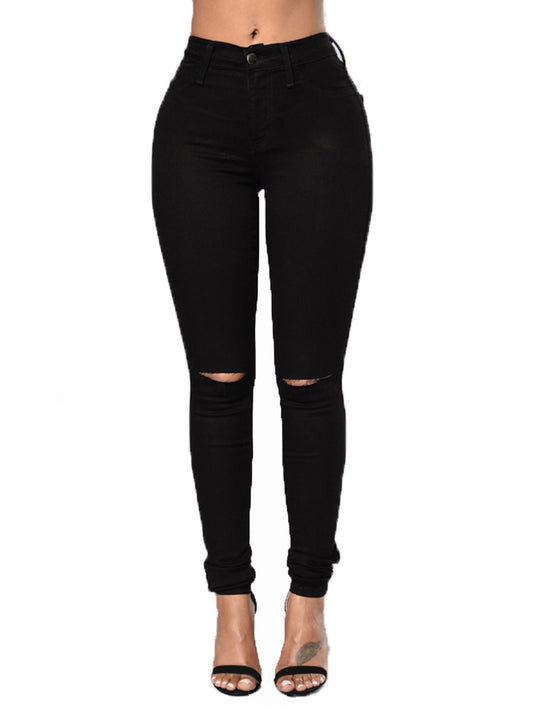 Jeans Lápiz para Mujer con Detalles Rotos en Cadera - Image 2